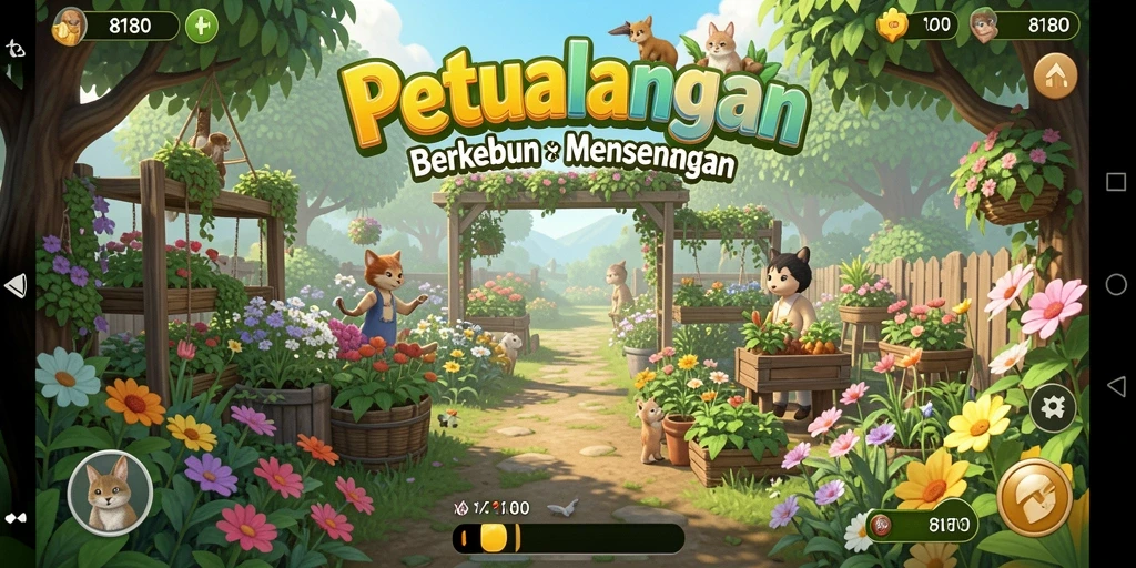 Tampilan menarik dari gameplay 8180 yang menampilkan pertanian yang aktif.