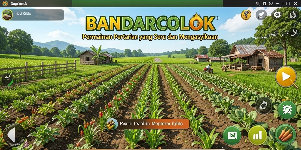 Tampilan gameplay <strong>BANDARCOLOK</strong> dengan pengalaman pertanian yang mendetail.