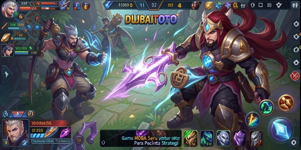 Screenshot gameplay DUBAITOTO yang menampilkan pertempuran epik antara karakter.