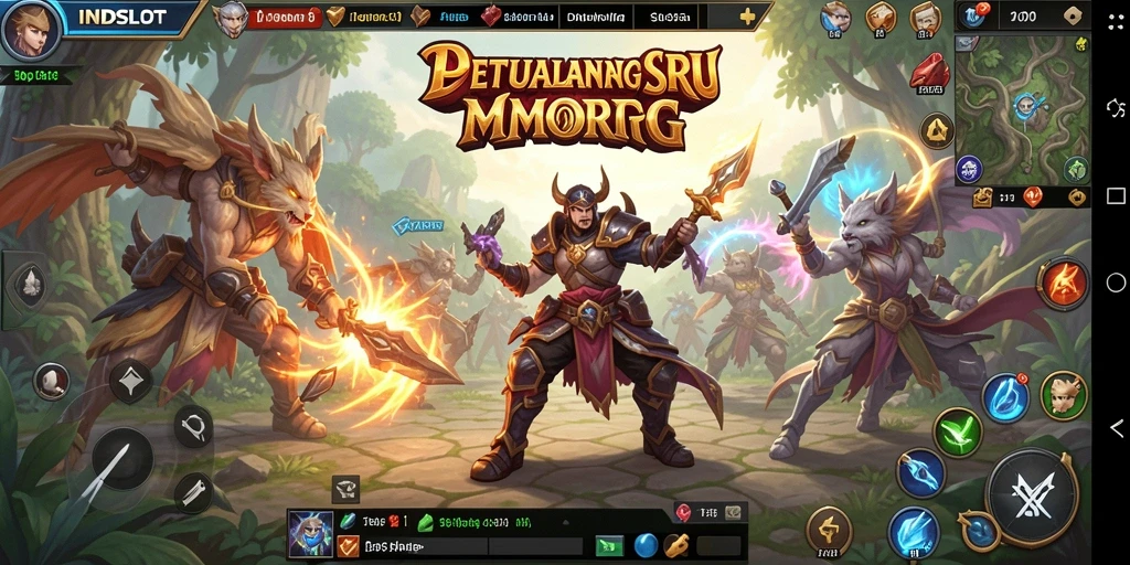 Tampilan gameplay seru dan menantang di dunia INDSLOT MMORPG.