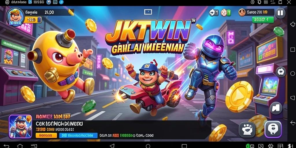 Tampilan gameplay seru dari JKTWIN dengan berbagai tantangan.