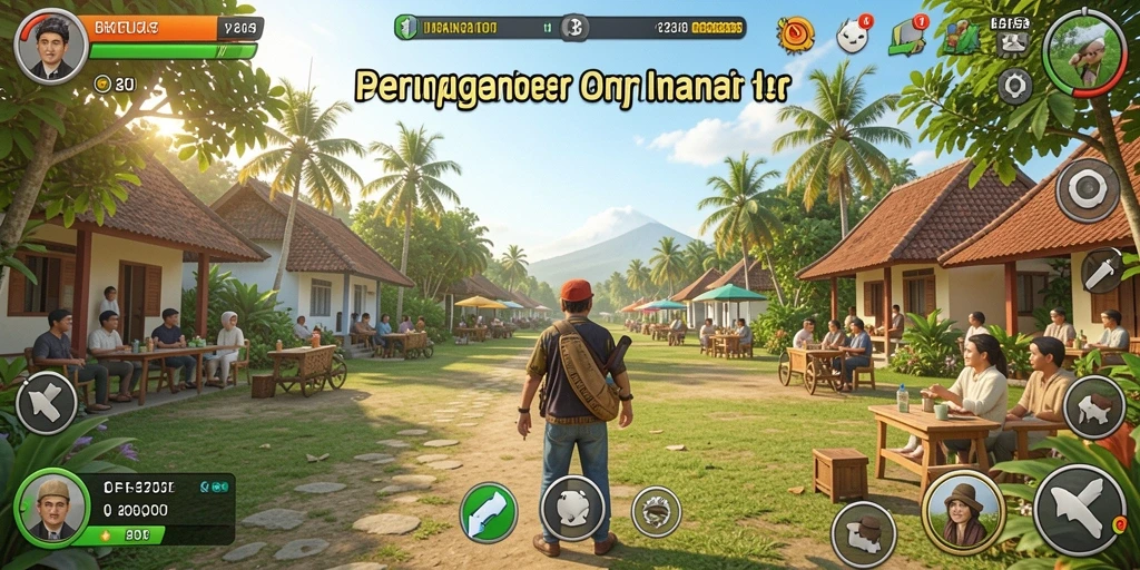 Screenshot utama KETUA menampilkan gameplay penuh warna dan karakter menggemaskan.