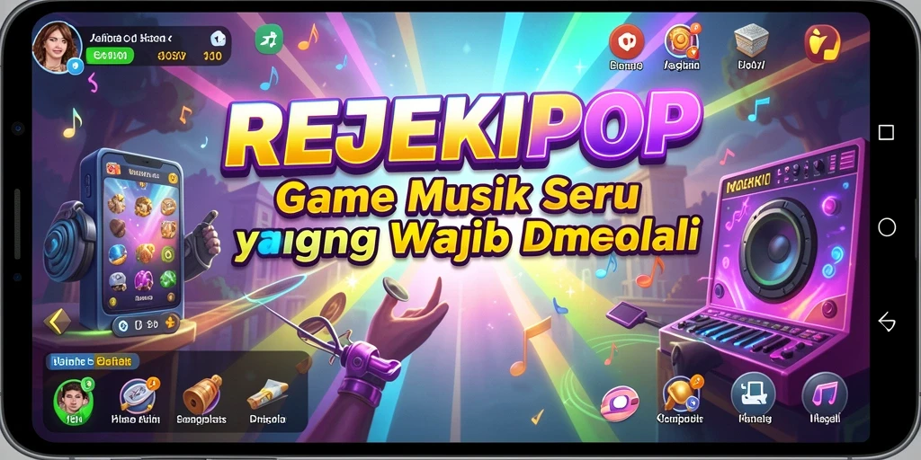Tampilan gameplay seru REJEKIPOP dengan warna-warni menarik.